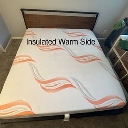 King Gel Memory Foam Mattress, waterproof mattress protector, and King Platform Bed Frame