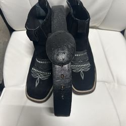 Joe Boots & Genuine Ostrich Leather Belt$90 OBO