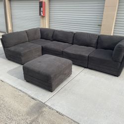 *Free Delivery* Costco Gray Modular Sectional Couch Sofa With Ottoman