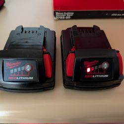 Milwaukee M18 Batteries  Red Lithium 