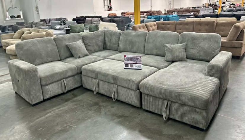 New Sleeper Sectional Couch With Storage / Free Delivery