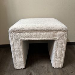 Boucle Ottoman Vanity Foot Stool