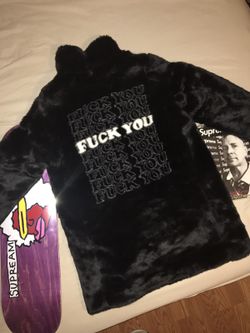 Supreme/Hysteric Glamour F You Faux Fur Coat M for Sale in Phoenix