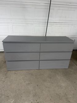 Gray 6-Drawer Double Dresser