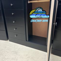 Fully Built Baby Wardrobe Black - 5 Drawers 