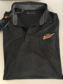 MENS under under armor Mountain Dew dri-fit golf shirt