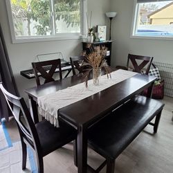 Six Seat Solid Wood Dining Table