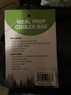 Meal Prep Cooler Bag With Shaker Bottle New