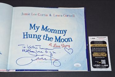 🔥Jamie Lee Curtis Signed Autographed Book My Mommy Hung the Moon JSA COA🔥
