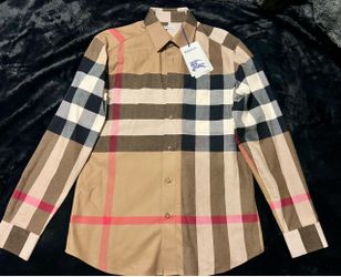 Burberry  Slim Fit Check Long Sleeve Button Up