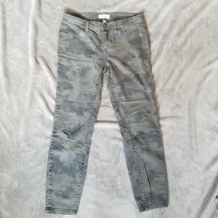 Lila Ryan Camo Womens Skinny Sz 28 Jeans Low Rise Green