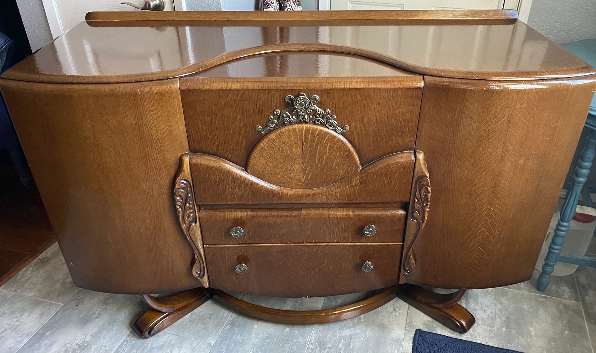 Antique Beautility Art Deco Cocktail Cabinet, Side Board, Vintage Drinks Cupboard, Side Board-price Firm