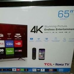 65” Inch TCL Roku 4K Smart Tv