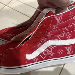 Louis Vuitton Red suede Supreme VANS Size 13