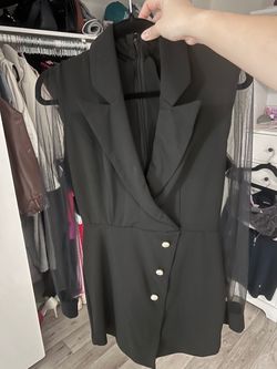 Tailored Black Romper