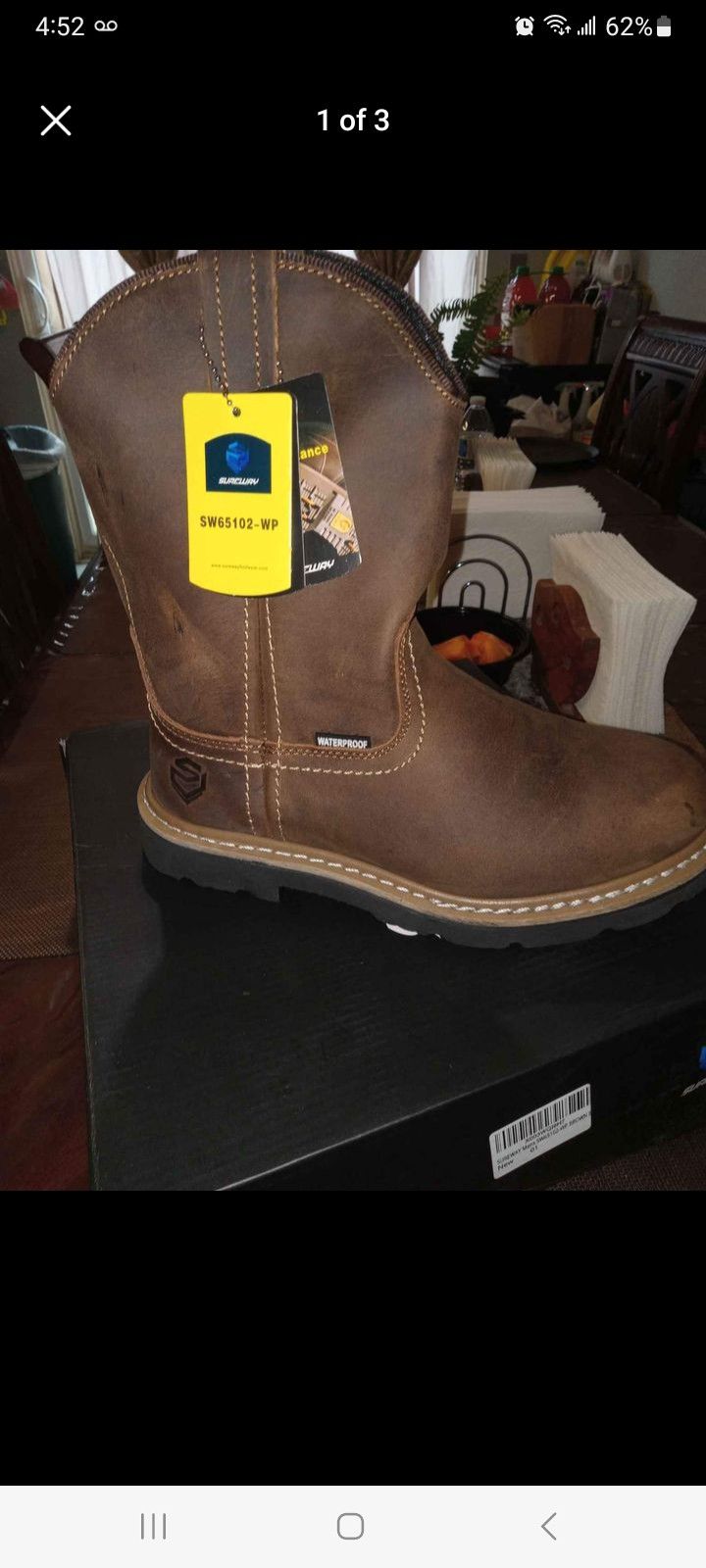 Sureway Mens Work Boots Size 8 (NEW & WATERPROOF)