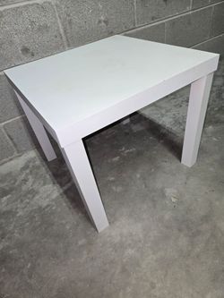 White Square Side Table