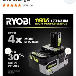 RYOBI ONE 18V 4Ah Battery & Charger 
