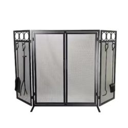 Fireplace Screen w/ Tool Set