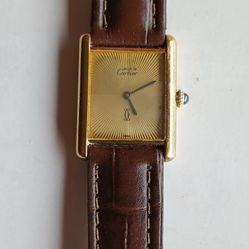 Vintage Cartier Tank 925 Argent Gold Plated Unisex Watch