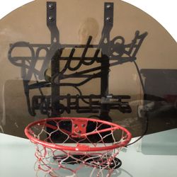 Vintage Miller neon sign with basketball hoop