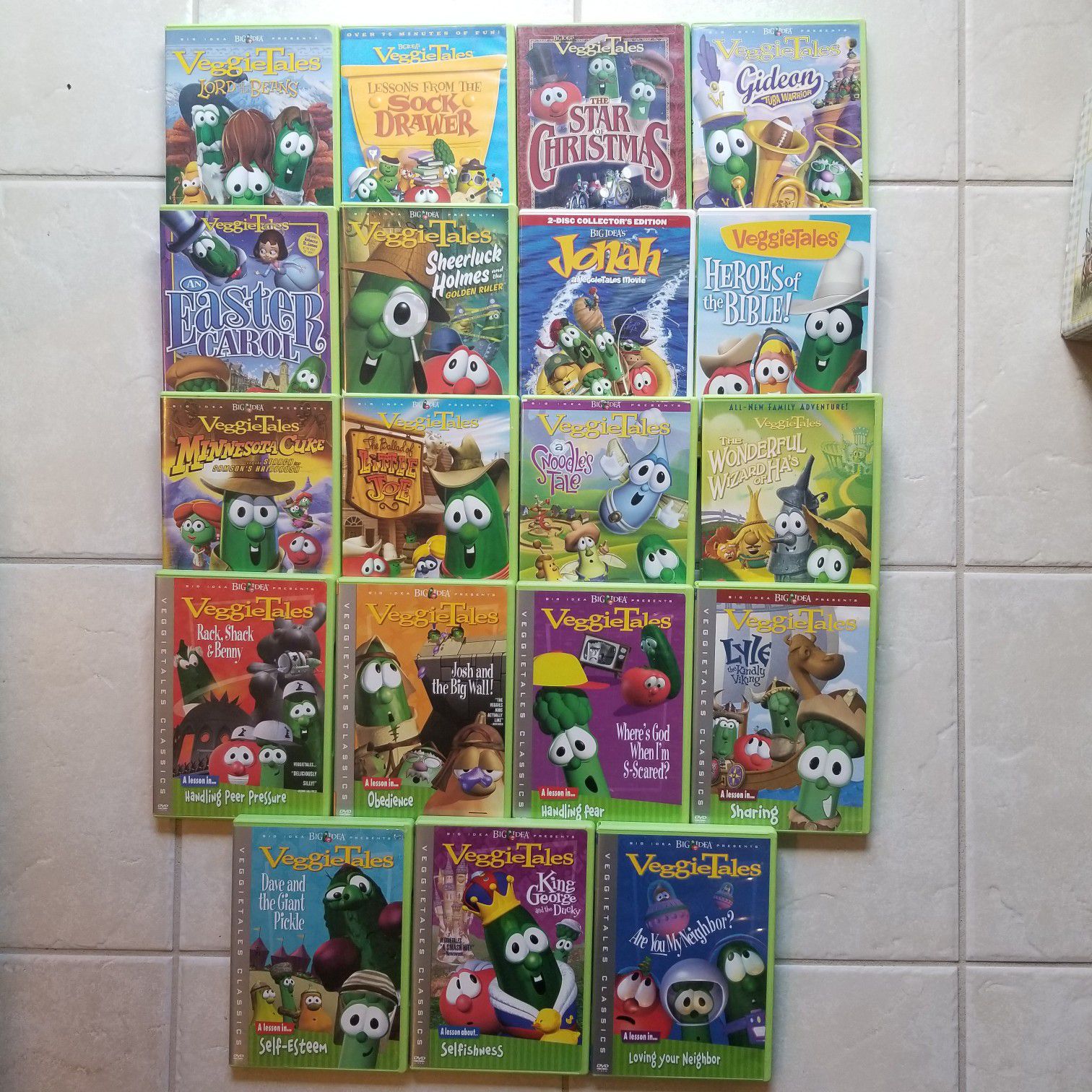 Set of 19 VEGGIE TALES Dvds. All DVDs in very good to great condition.