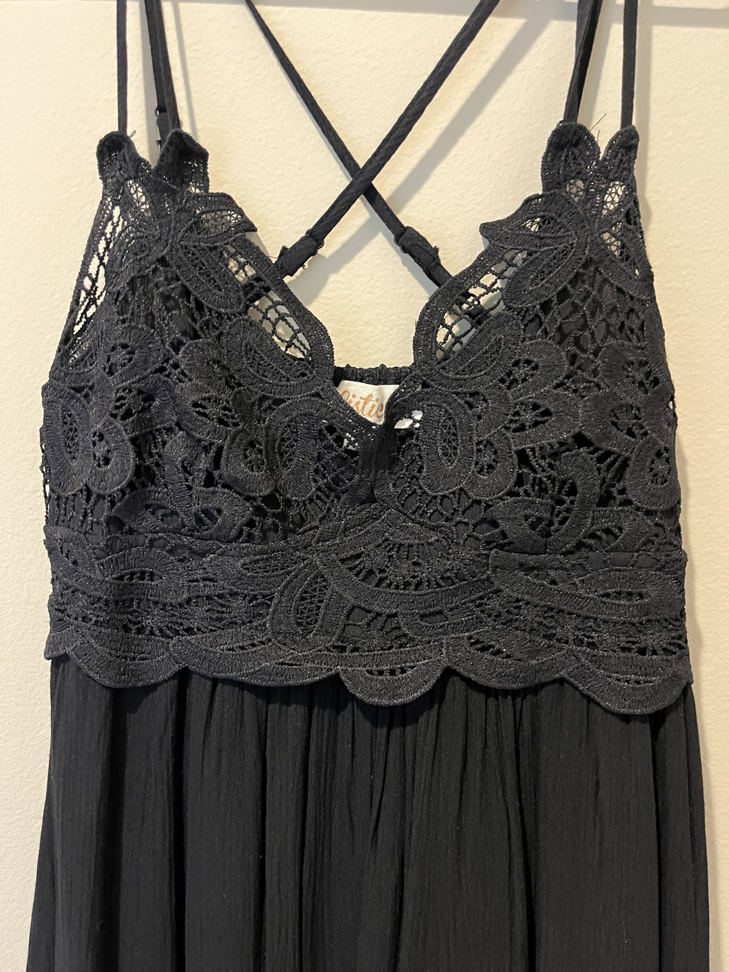 Anthropologie Black Sun Dress New XS XSmall