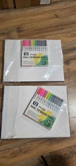 Tri fold poster boards set with markers