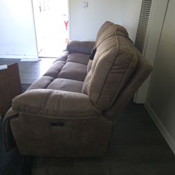 Electric Sofa and Loveseat - Reclining w USB, Storage, and Cup Holder