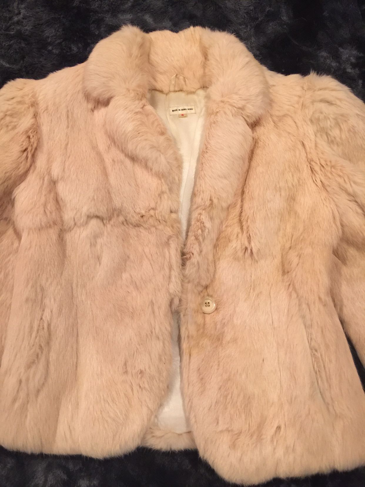 Pink Girl’s Rabbit Fur Coat