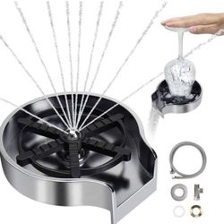 Automatic Glass Rinser 10 Water Spraying Holes Bar Coffee Cup Cleaner Kitchen Sink Washer Baby Bottle Cleaner Accessories