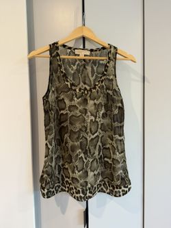 Michael Kors Sheer Snakeskin Sleeveless Top – Size S
