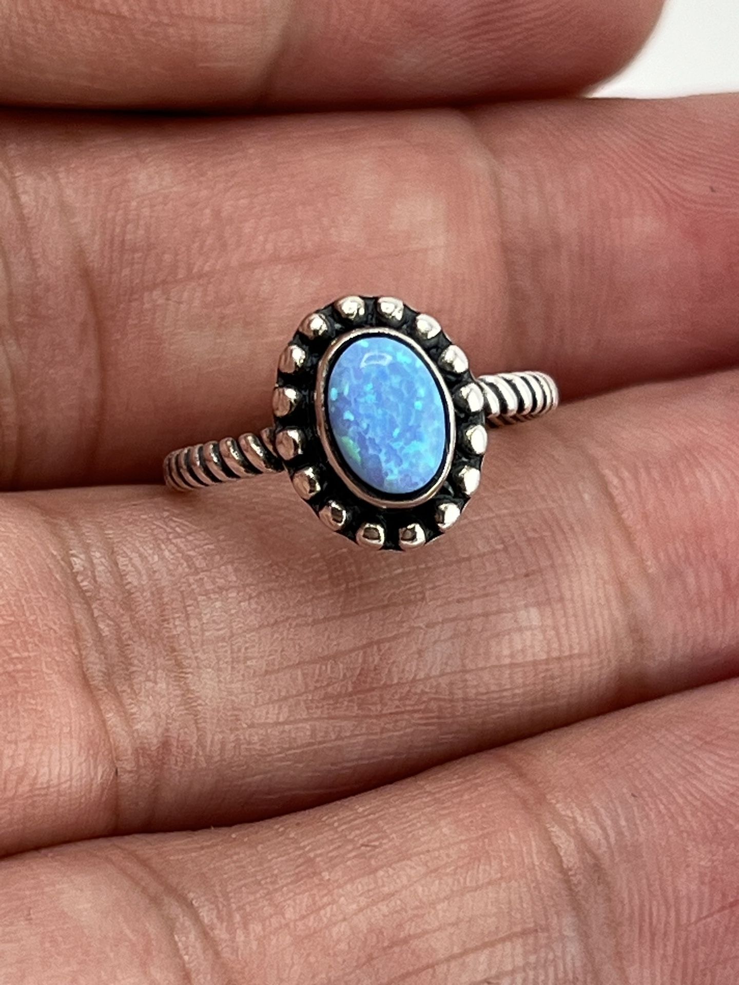 Opal Sterling Silver 925 Ring Size 6