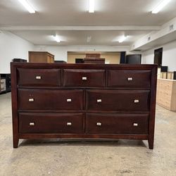 Cherry Wood Color 7 Drawer Dresser