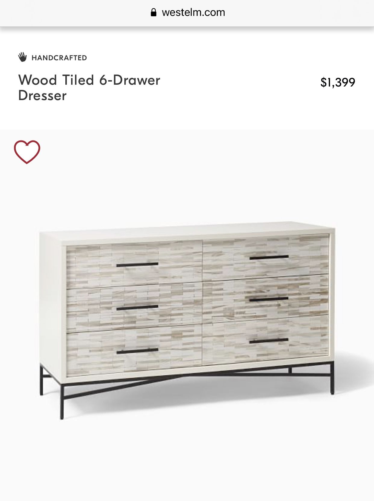 West Elm Wood Tiled 6 Drawer Dresser for Sale in Bellevue, WA OfferUp