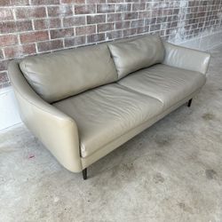 West Elm Leather Sofa -Delivery Available