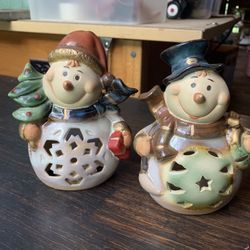 Snowmen Candle Holders 