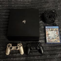 🔥 Refurbished PS4 Pro Bundle – 2 Controllers + GTA V – Ready to Play! 🔥
