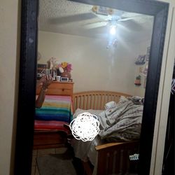 Big black wood mirror