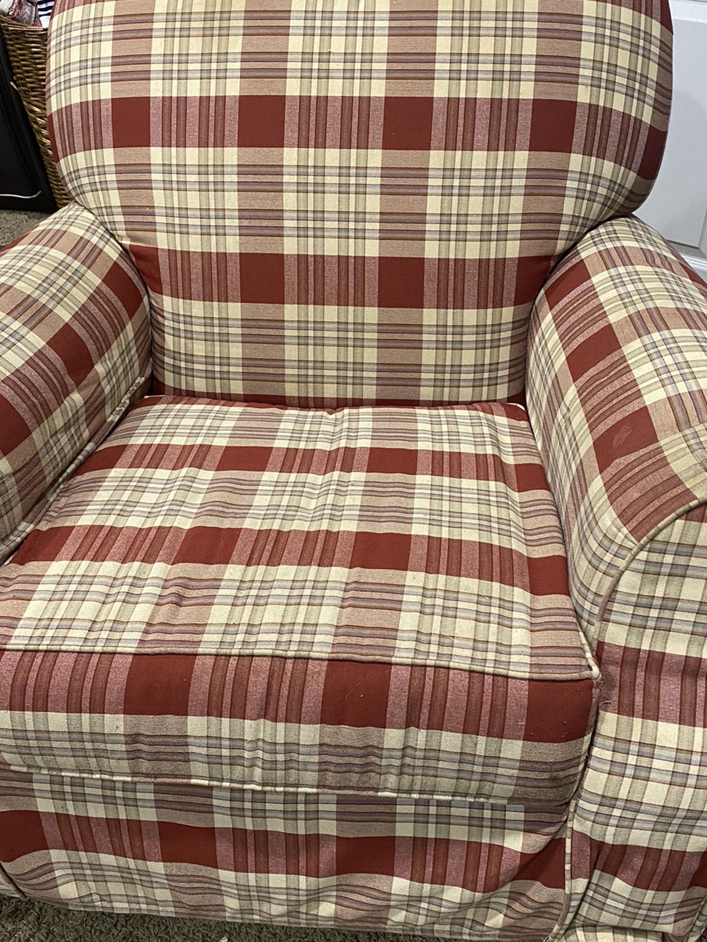 Broyhill Plaid Rocking Chair For