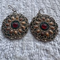 Elegant round Bejeweled Earrings 