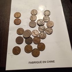 25 Wheat Cent Penny's 1940s