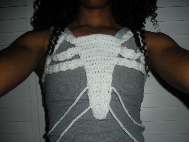 Crochet ribcage corset (measurements pictured)
Handmade by our teen