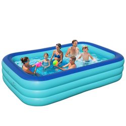 Brand New JUST FOR PARTY Inflatable Swimming Pools For Kids And Adults,118"X65"X18" Rectangular Full