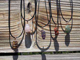 Small Crystal Wire Wrapped Pendant 