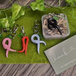 Polymer Clay Worm Keychain Customizable