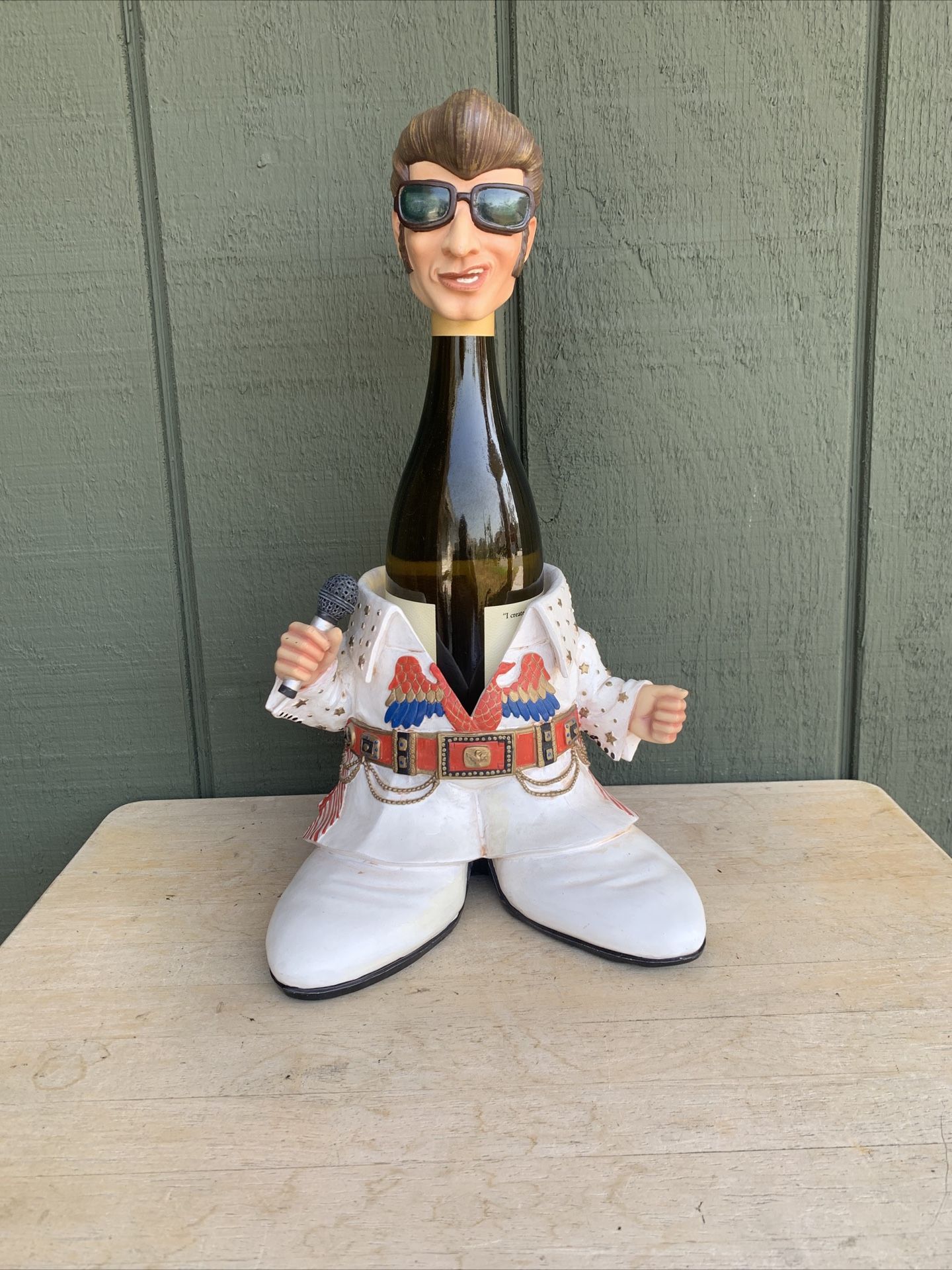 Vintage Elvis Presley Stomper Wine Bottle Holder 2 Pieces Set