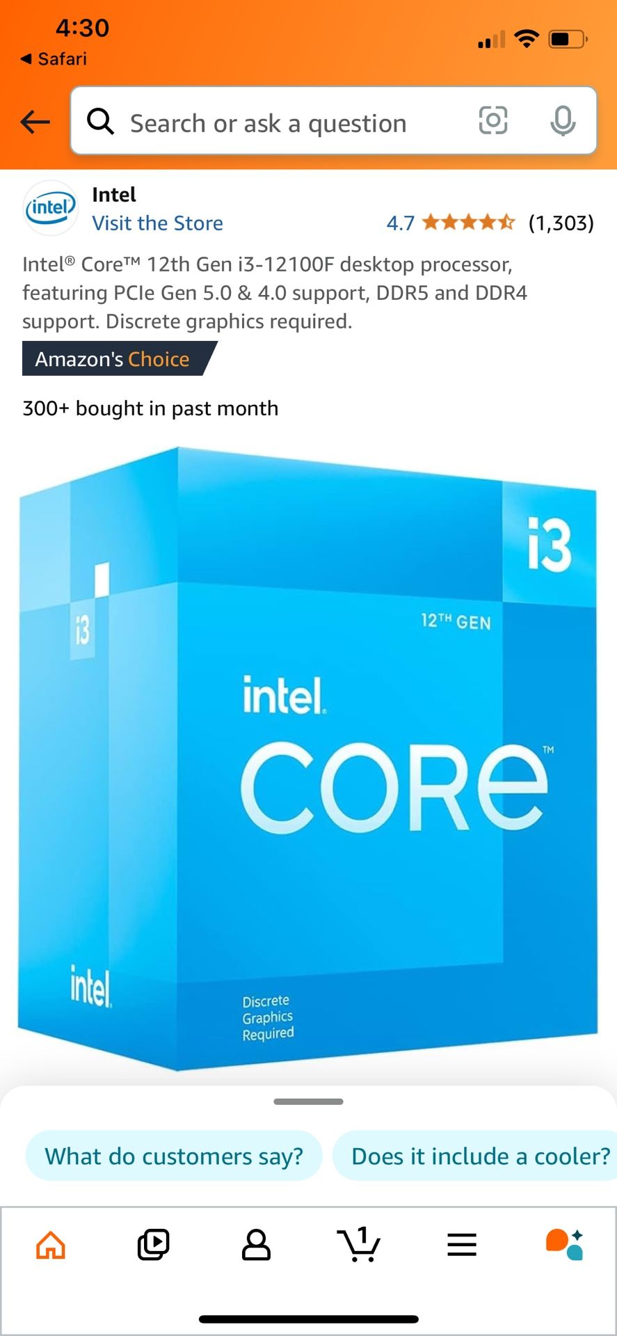 Intel Core i3 12100F Desktop Processor