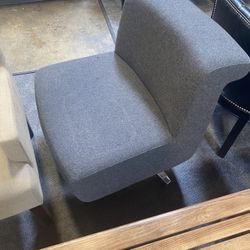 Swivel Base Grey Fabric Chair