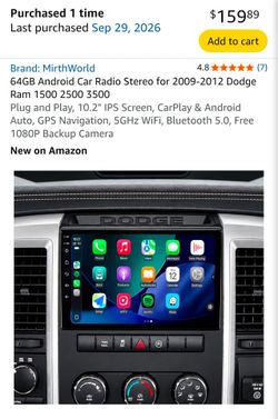 64GB Android Car Radio Stereo for 2009-2012 Dodge Ram